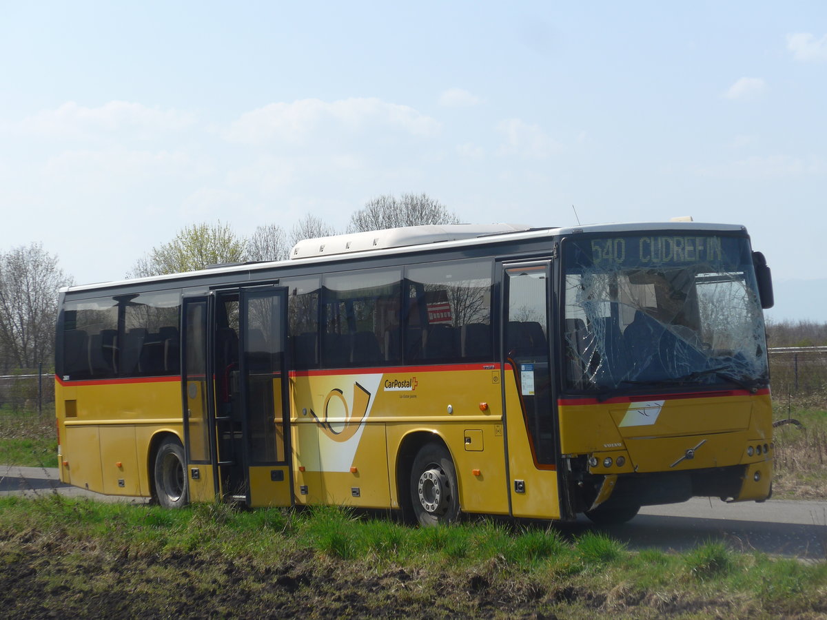 (224'769) - CarPostal Ouest - (VD 128'645) - Volvo (ex Favre, Avenches; ex Rossier Lussy; ex CarPostal Ouest VD 538'345) am 2. April 2021 in Avenches, Garage