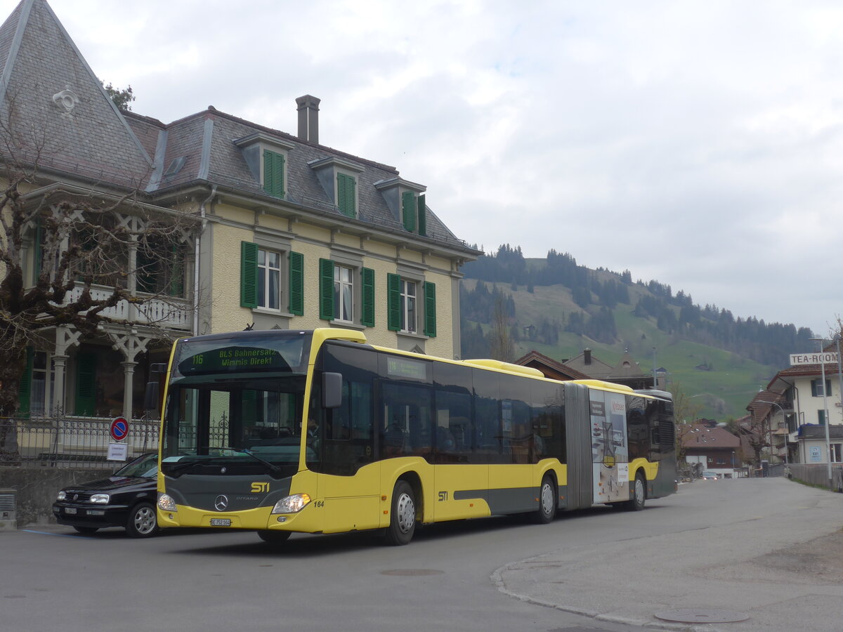 (225'278) - STI Thun - Nr. 164/BE 752'164 - Mercedes am 27. April 2021 beim Bahnhof Zweisimmen