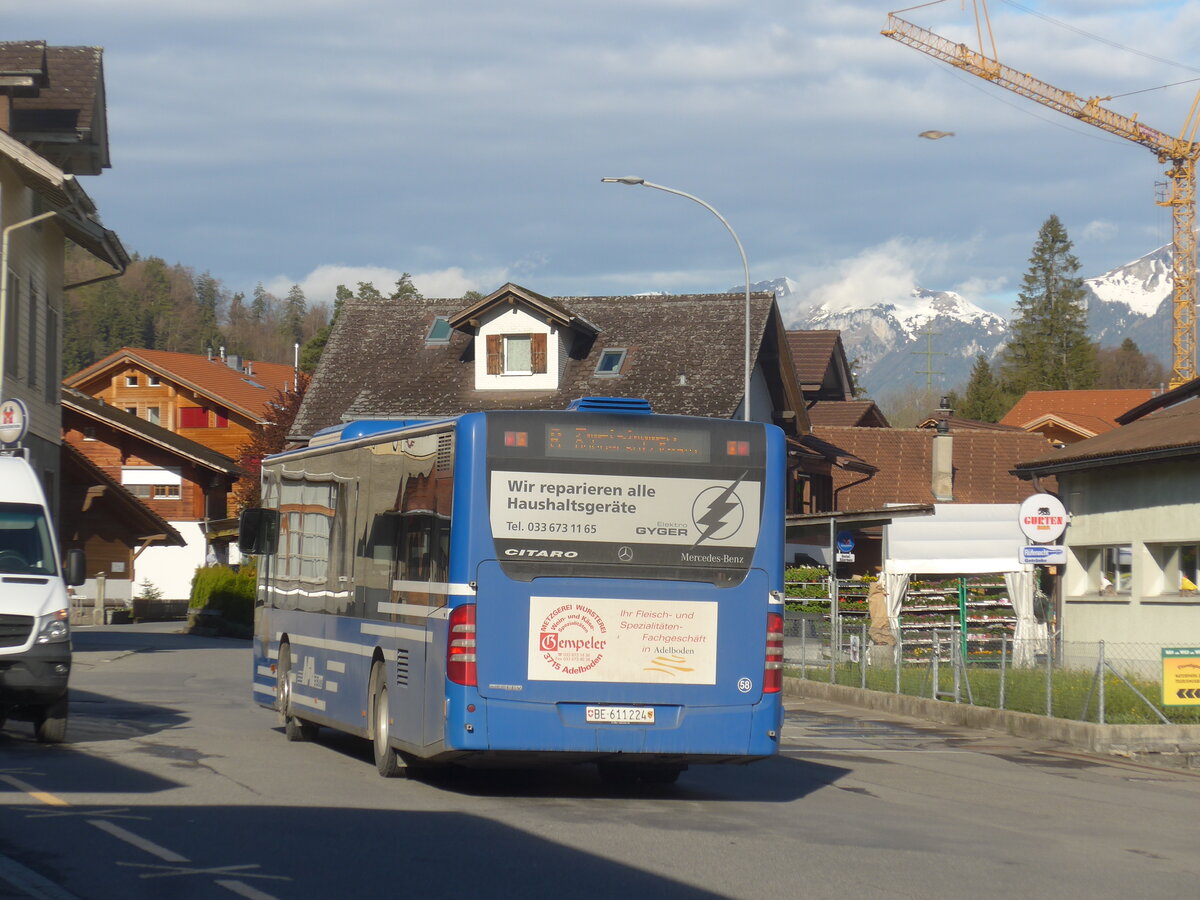 (225'317) - AFA Adelboden - Nr. 58/BE 611'224 - Mercedes am 30. April 2021 beim Bahnhof Oey-Diemtigen