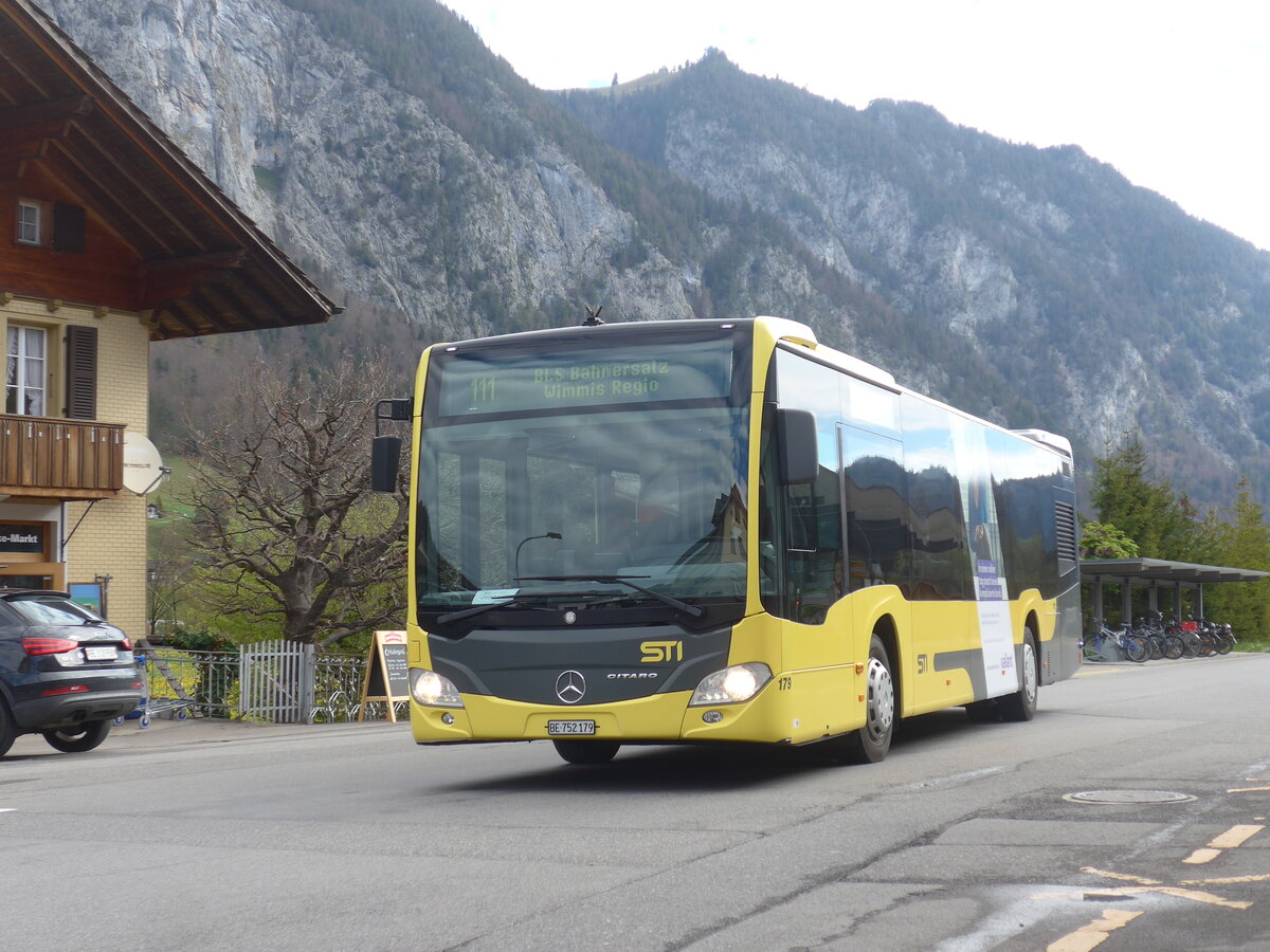 (225'331) - STI Thun - Nr. 179/BE 752'179 - Mercedes am 30. April 2021 beim Bahnhof Oey-Diemtigen