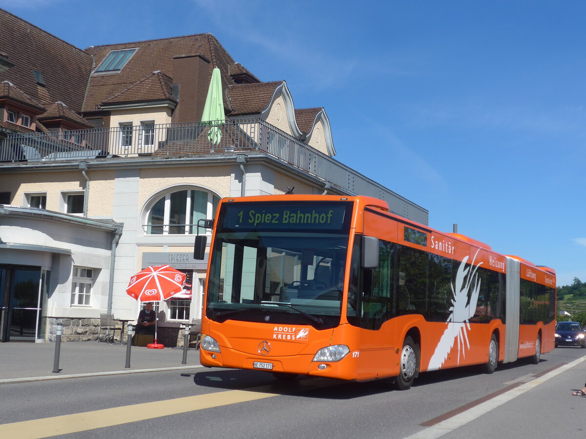 (226'018) - STI Thun - Nr. 171/BE 752'171 - Mercedes am 26. Juni 2021 beim Bahnhof Spiez