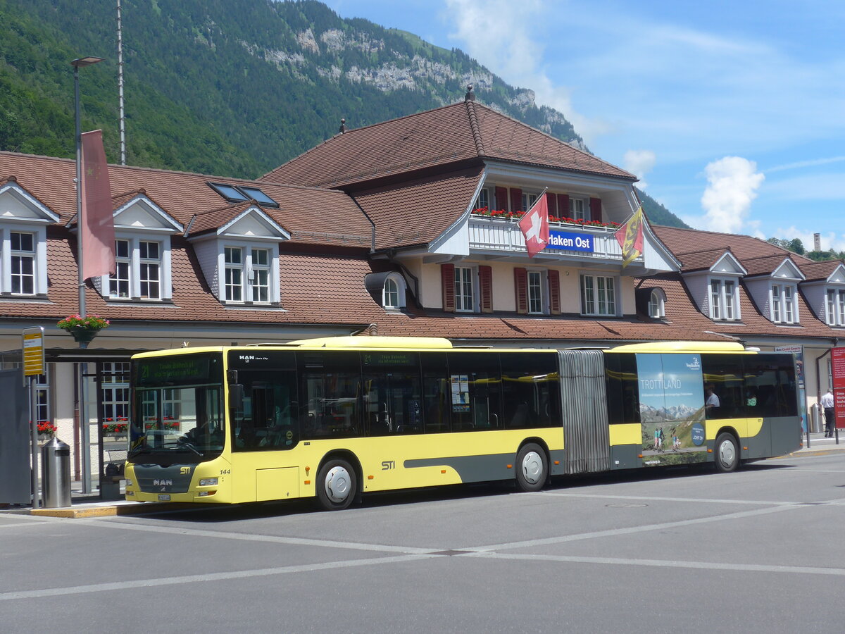 (226'050) - STI Thun - Nr. 144/BE 801'144 - MAN am 26. Juni 2021 beim Bahnhof Interlaken Ost