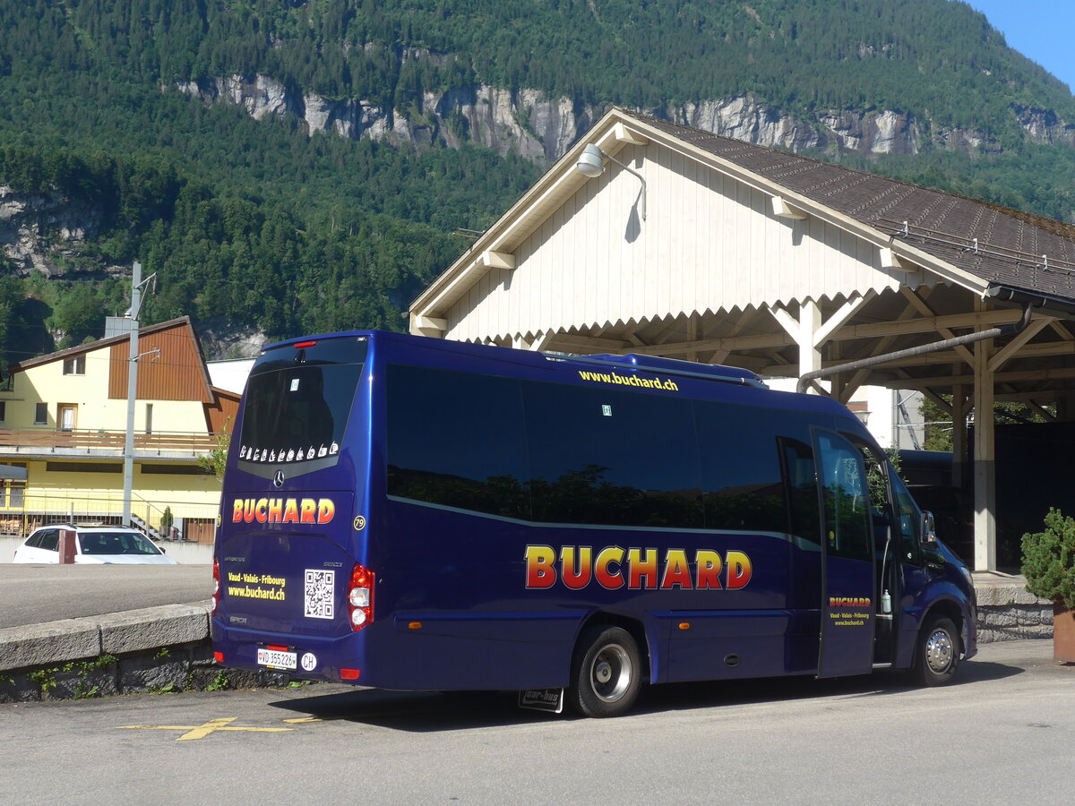 (226'238) - Buchard, Leytron - Nr. 79/VD 355'225 - Mercedes/Spica am 10. Juli 2021 beim Bahnhof Meiringen