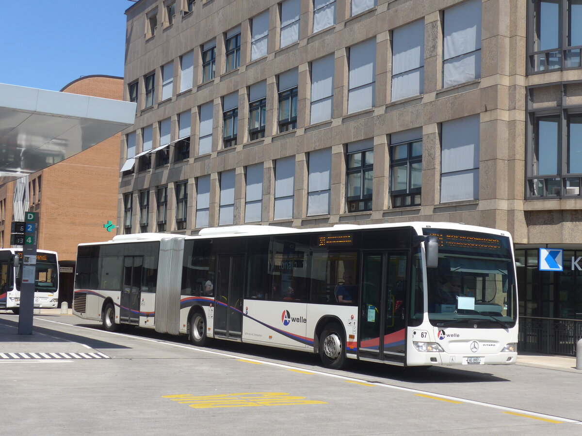 (226'582) - Steffen, Remetschwil - Nr. 67/AG 8987 - Mercedes am 19. Juli 2021 beim Bahnhof Baden