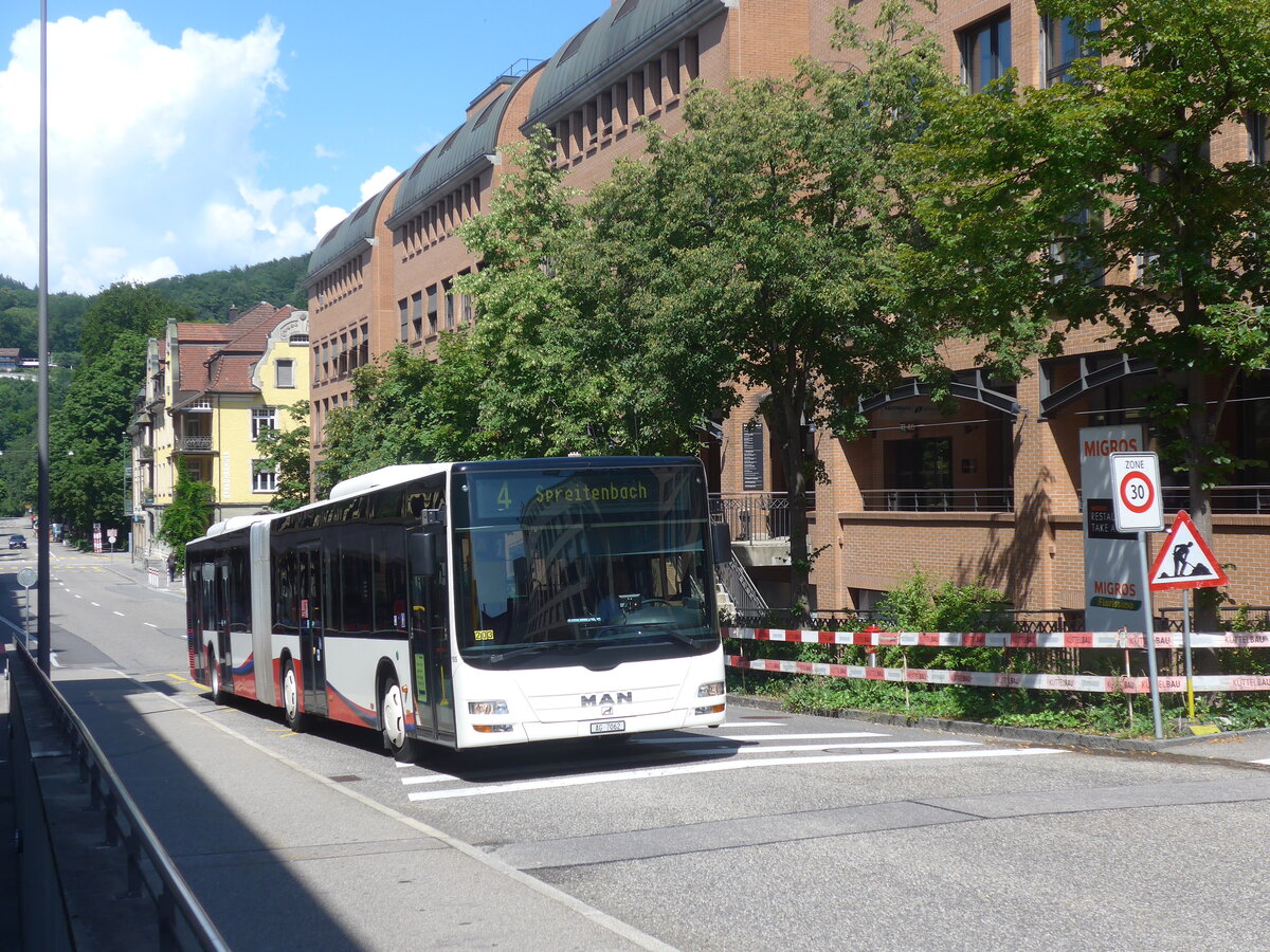 (226'602) - RVBW Wettingen - Nr. 155/AG 7062 - MAN am 19. Juli 2021 beim Bahnhof Baden