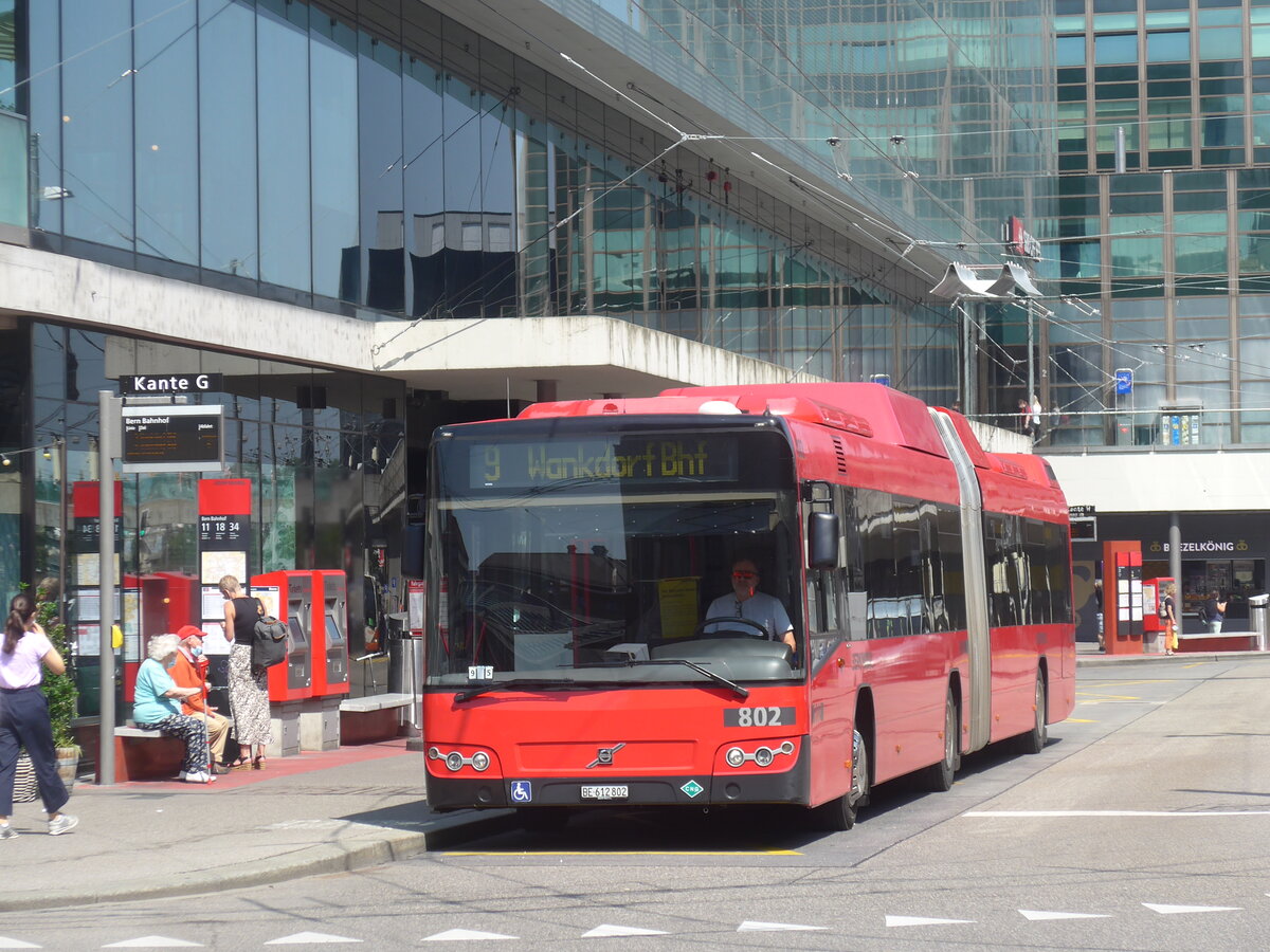 (226'656) - Bernmobil, Bern - Nr. 802/BE 612'802 - Volvo am 22. Juli 2021 beim Bahnhof Bern