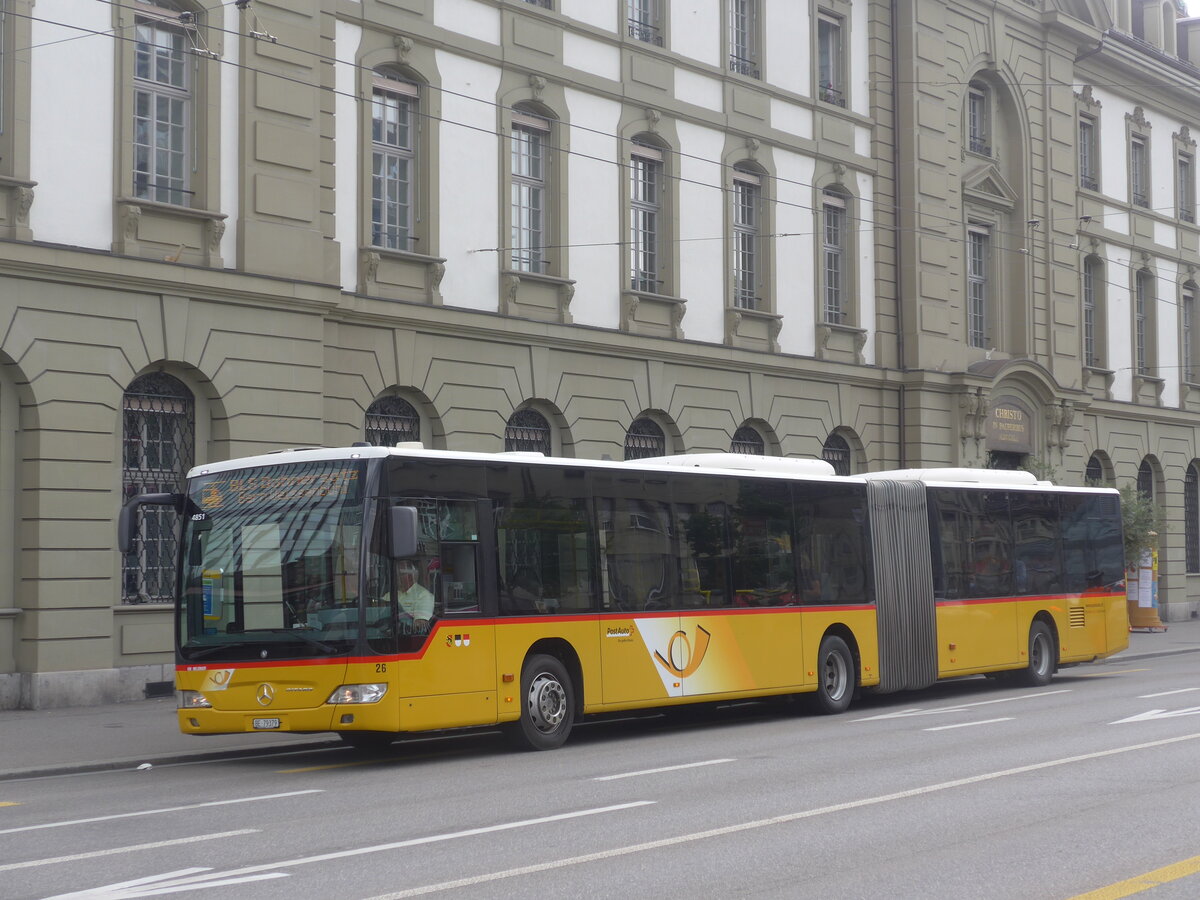 (227'066) - Steiner, Ortschwaben - Nr. 26/BE 79'379 - Mercedes (ex AVA Biel Nr. 10) am 7. August 2021 beim Bahnhof Bern