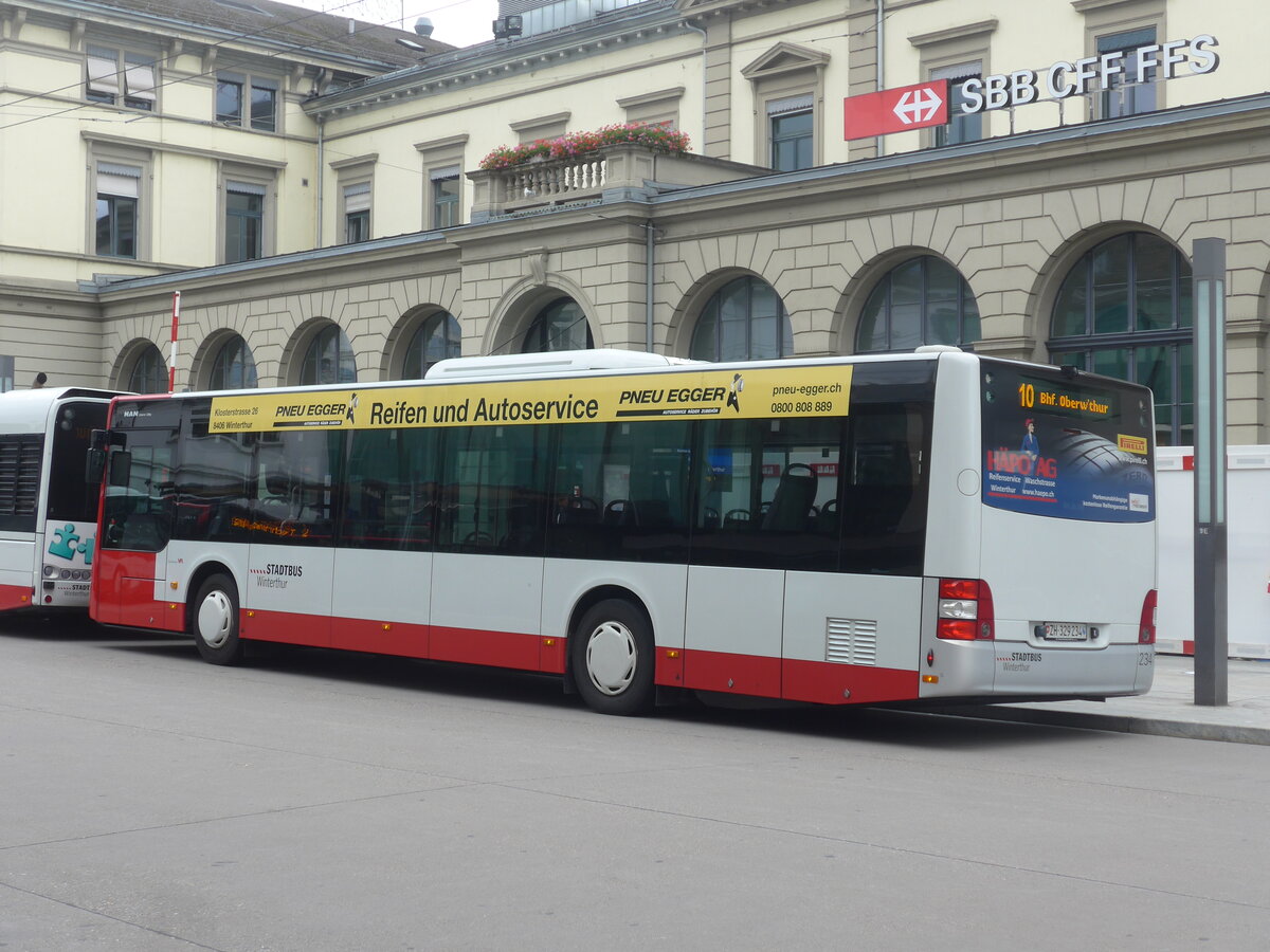 (227'137) - SW Winterthur - Nr. 234/ZH 329'234 - MAN am 8. August 2021 beim Hauptbahnhof Winterthur