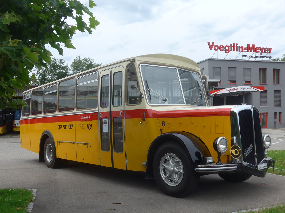 (227'169) - Voegtlin-Meyer, Brugg - Nr. 8/AG 14'448 - Berna/R&J (ex P 23'700; ex Schenk, Triengen; ex AGS Schftland) am 9. August 2021 in Brugg, Garage