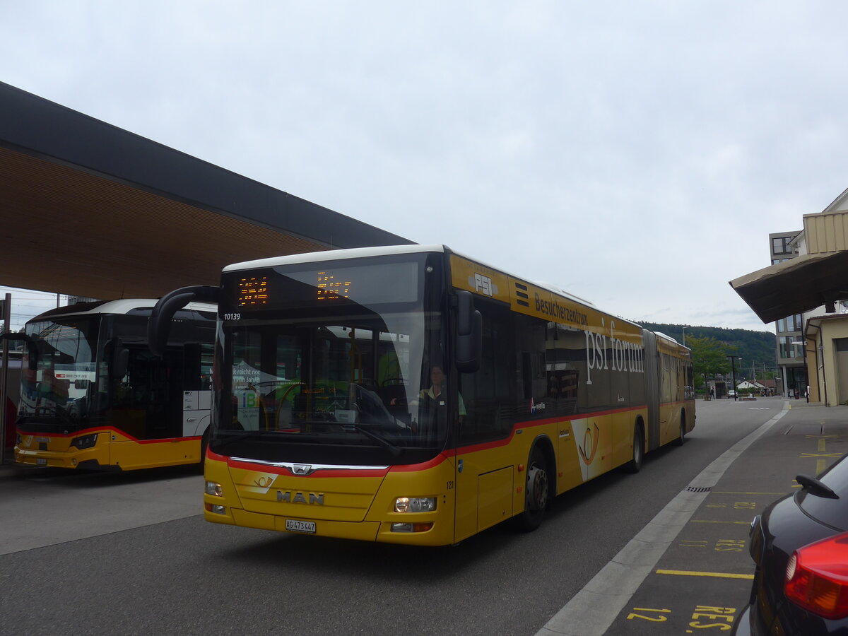 (227'206) - Voegtlin-Meyer, Brugg - Nr. 123/AG 473'447 - MAN am 9. August 2021 beim Bahnhof Brugg