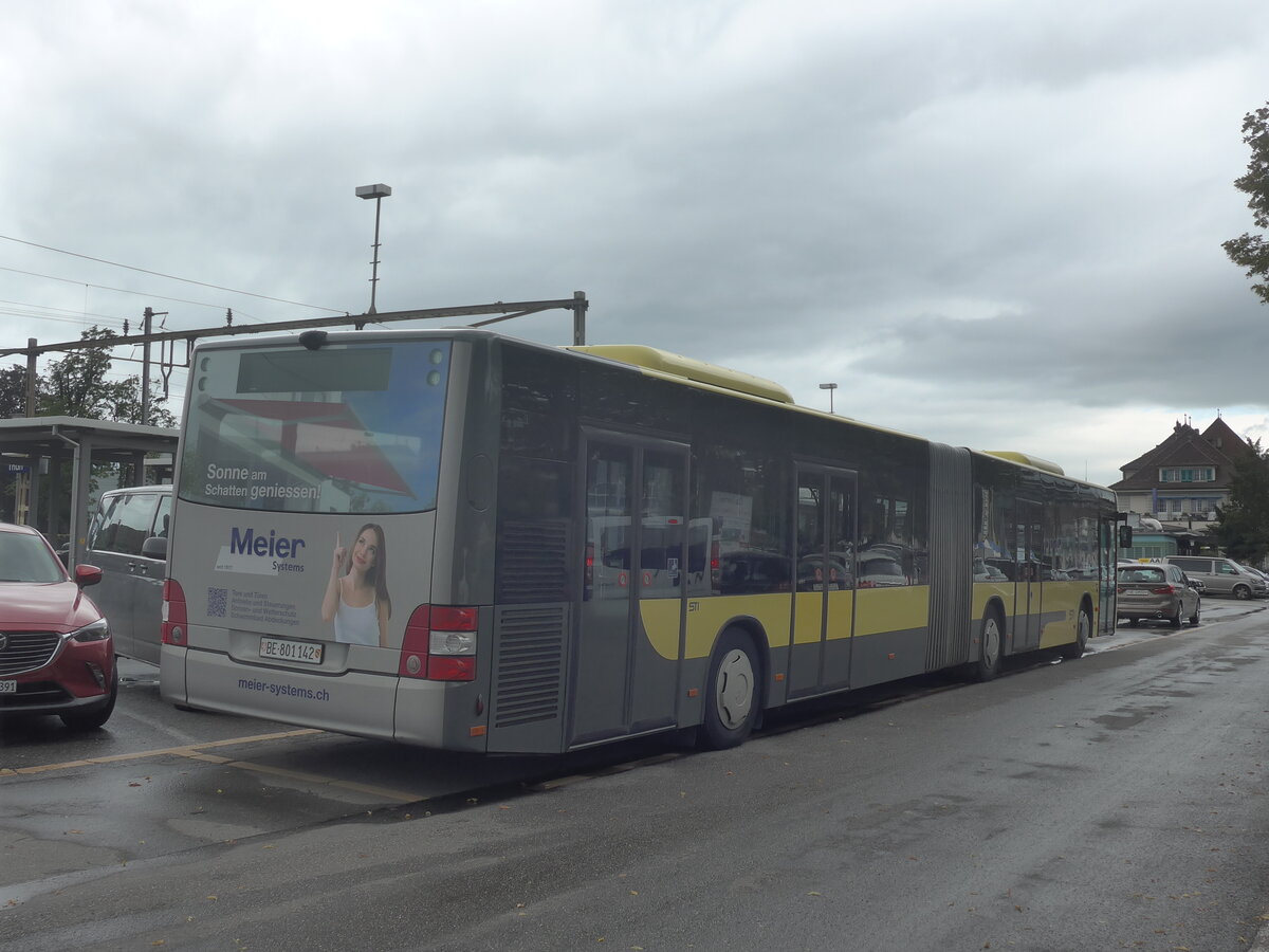 (227'356) - STI Thun - Nr. 142/BE 801'142 - MAN am 16. August 2021 in Thun, CarTerminal