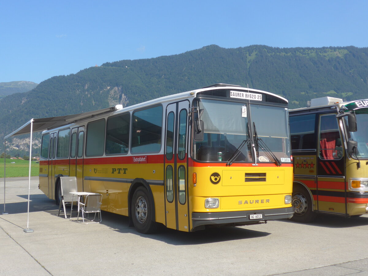 (227'391) - Gloor, Staufen - AG 6013 - Saurer/Hess (ex ALMAT, Tagelswangen; ex P 26'516) am 21. August 2021 in Intgerlaken, Flugplatz