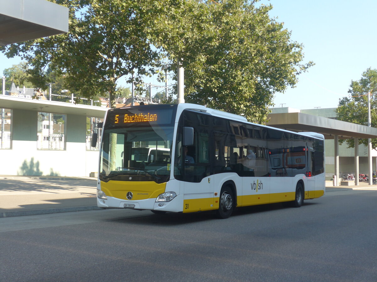 (227'731) - VBSH Schaffhausen - Nr. 31/SH 38'031 - Mercedes am 4. September 2021 beim Bahnhof Schaffhausen