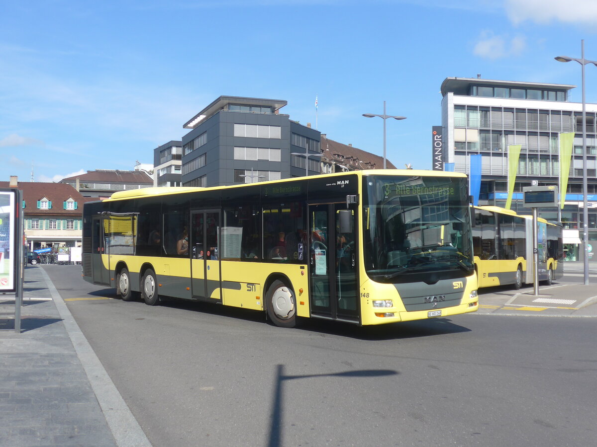 (227'996) - STI Thun - Nr. 148/BE 801'148 - MAN am 12. September 2021 beim Bahnhof Thun