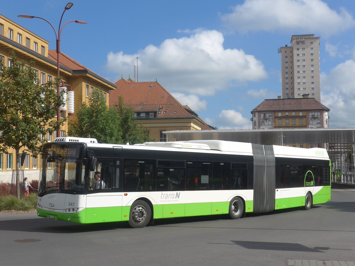 (228'099) - transN, La Chaux-de-Fonds - Nr. 347/NE 145'347 - Solaris am 18. September 2021 beim Bahnhof La Chaux-de-Fonds