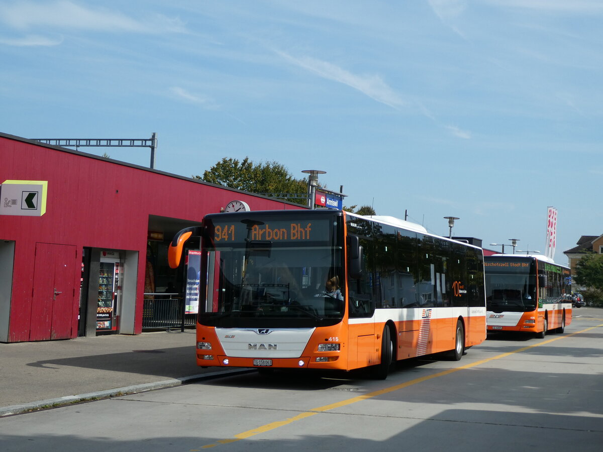 (228'461) - AOT Amriswil - Nr. 415/TG 158'063 - MAN am 27. September 2021 beim Bahnhof Amriswil