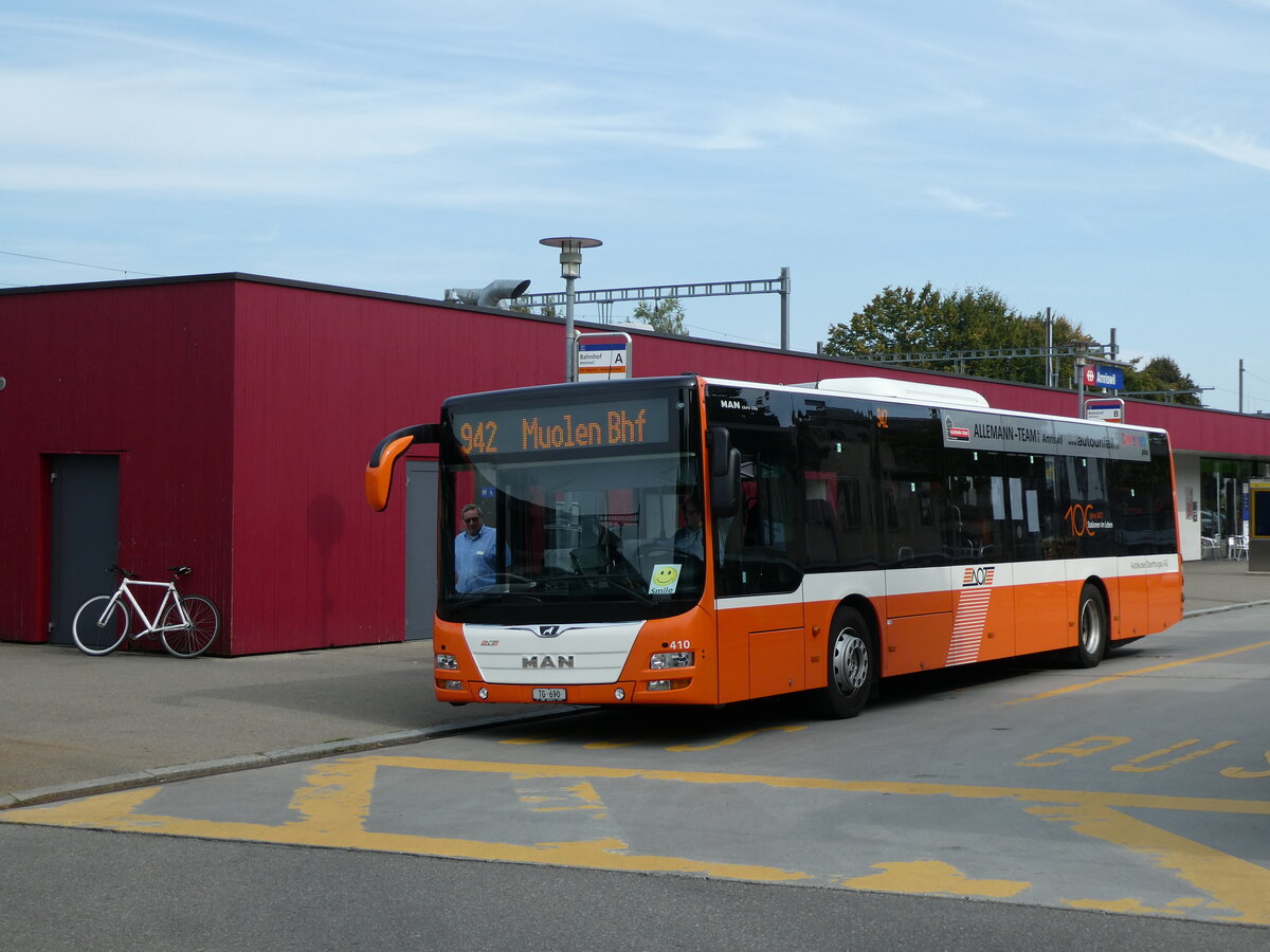 (228'464) - AOt Amriswil - Nr. 410/TG 690 - MAN am 27. September 2021 beim Bahnhof Amriswil