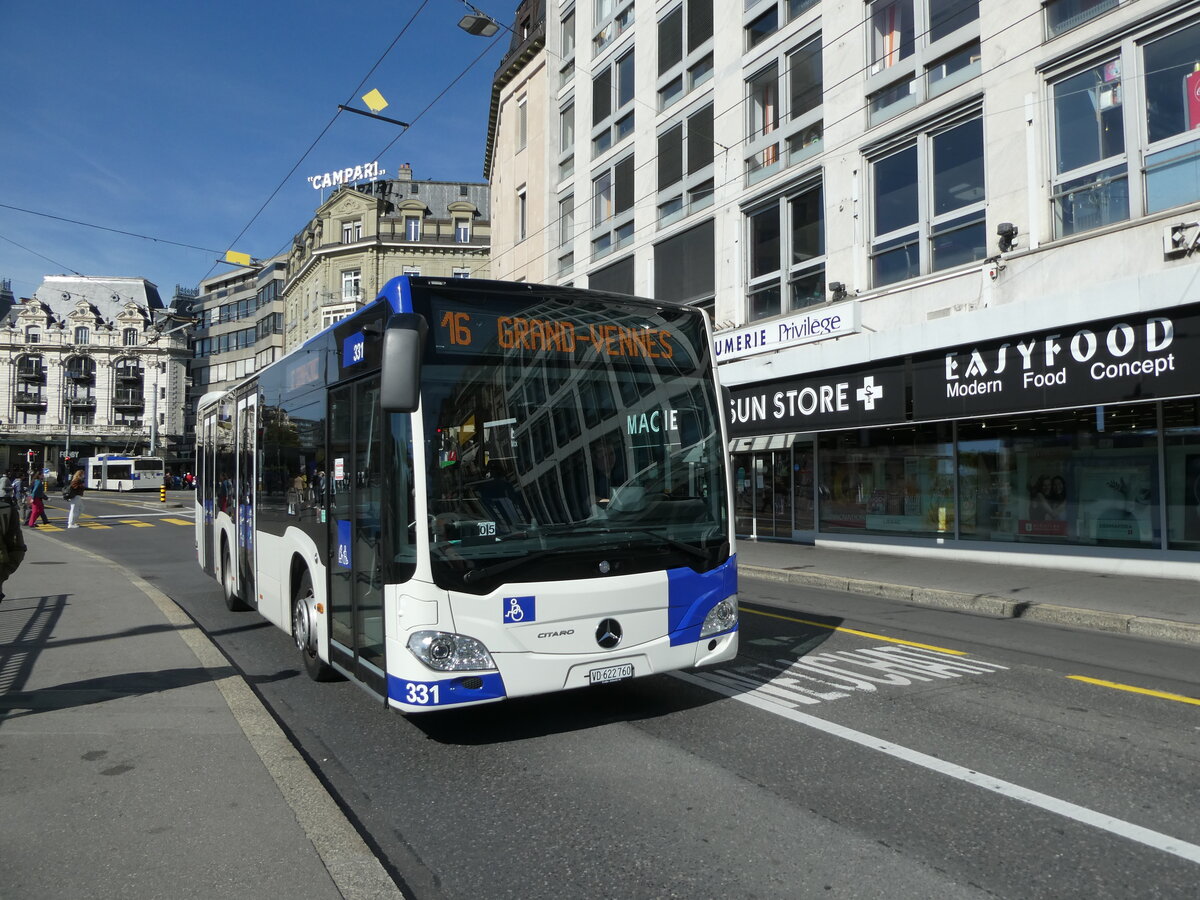 (228'865) - TL Lausanne - Nr. 331/VD 622'760 - Mercedes am 11. Oktober 2021 in Lausanne, Bel-Air