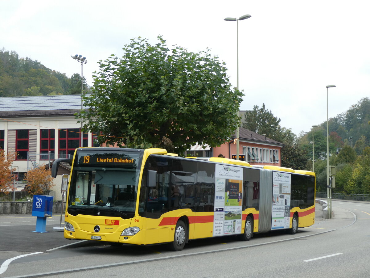 (228'958) - BLT Oberwil - Nr. 96/BL 138'073 - Mercedes am 12. Oktober 2021 in Waldenburg, Station