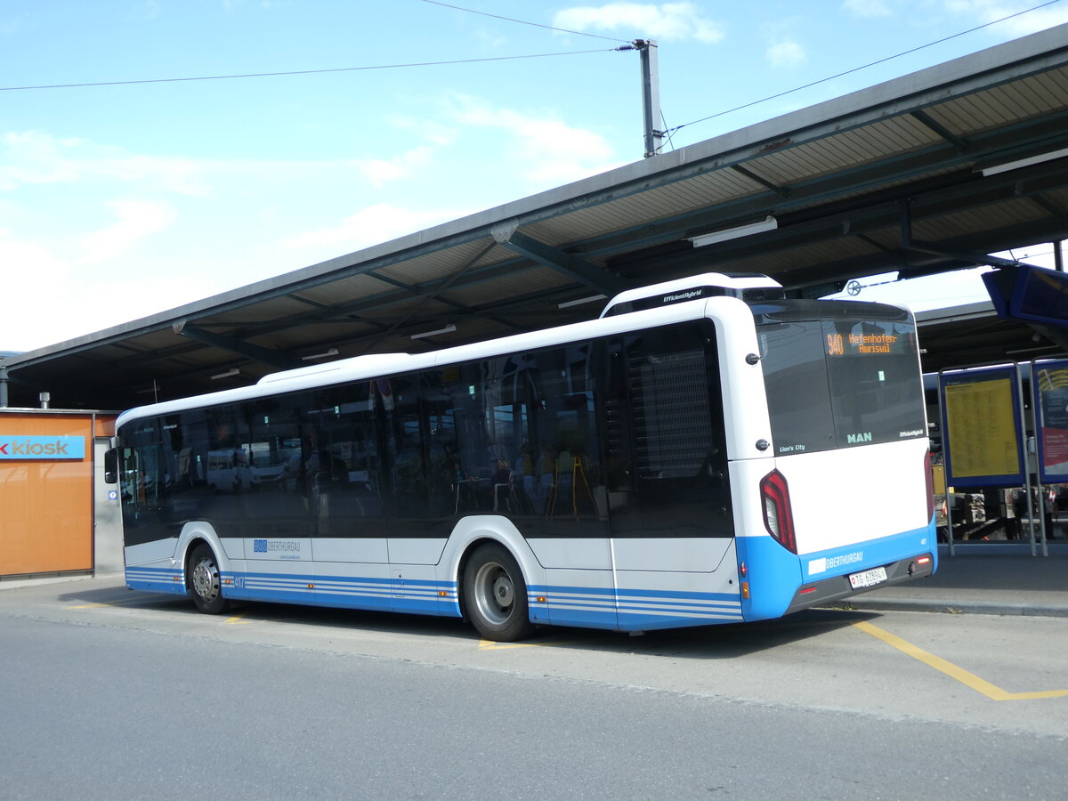 (229'115) - BOTG Amriswil - Nr. 417/TG 62'894 - MAN am 13. Oktober 2021 beim Bahnhof Romanshorn