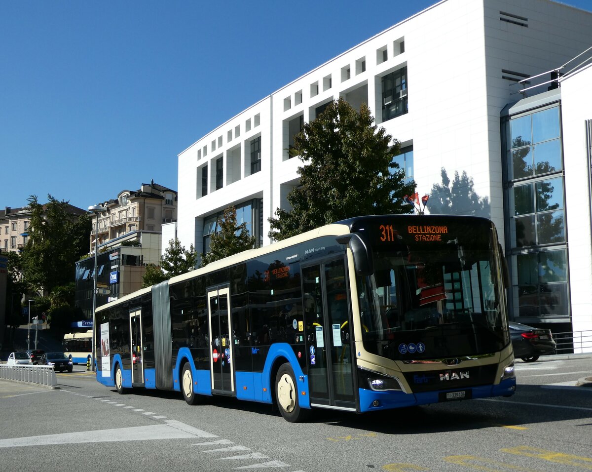 (229'161) - FART Locarno - Nr. 4/TI 339'104 - MAN am 14. Oktober 2021 beim Bahnhof Locarno