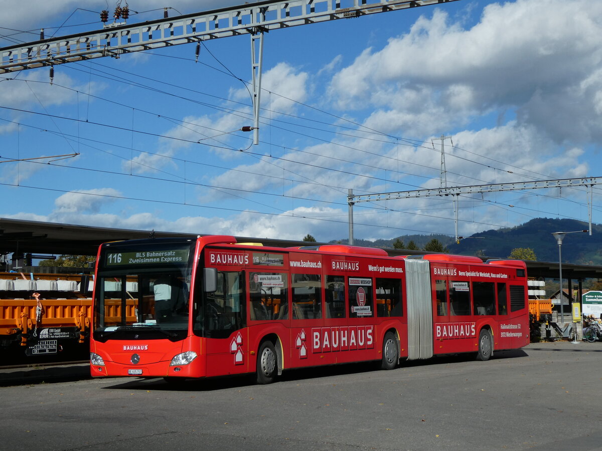 (229'560) - STI Thun - Nr. 707/BE 835'707 - Mercedes am 21. Oktober 2021 beim Bahnhof Wimmis