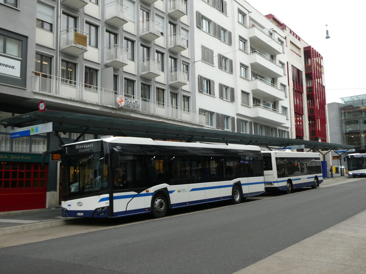 (229'609) - ZVB Zug - Nr. 175/ZG 88'175 - Solaris am 22. Oktober 2021 beim Bahnhof Zug