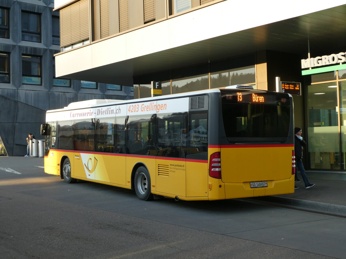 (230'291) - Wohlgemuth, Hochwald - BL 148'657 - Mercedes (ex PostAuto Nordschweiz) am 9. November 2021 beim Bahnhof Liestal