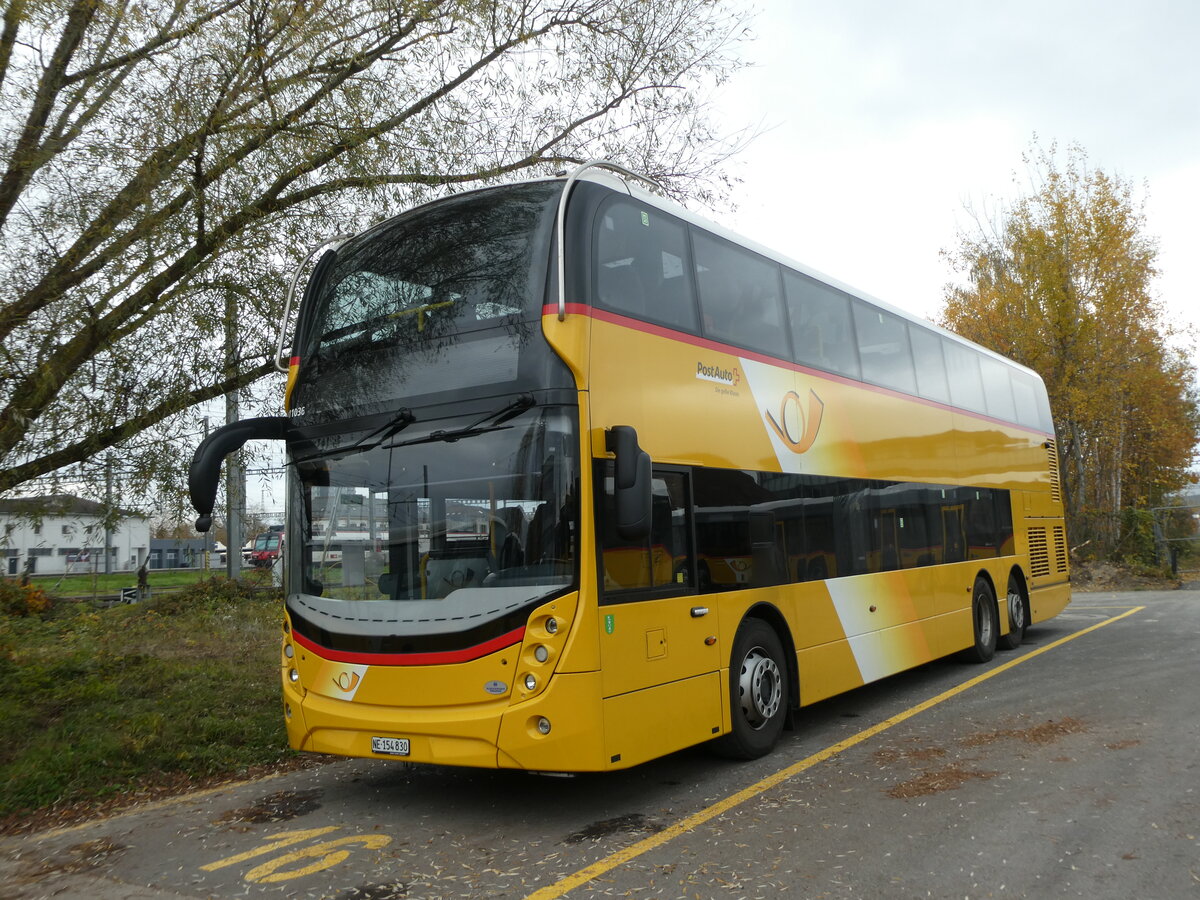 (230'656) - PostAuto Ostschweiz - NE 154'830 - Alexander Dennis (ex SG 445'309) am 13. November 2021 in Yverdon, Garage (Einsatz CarPostal)