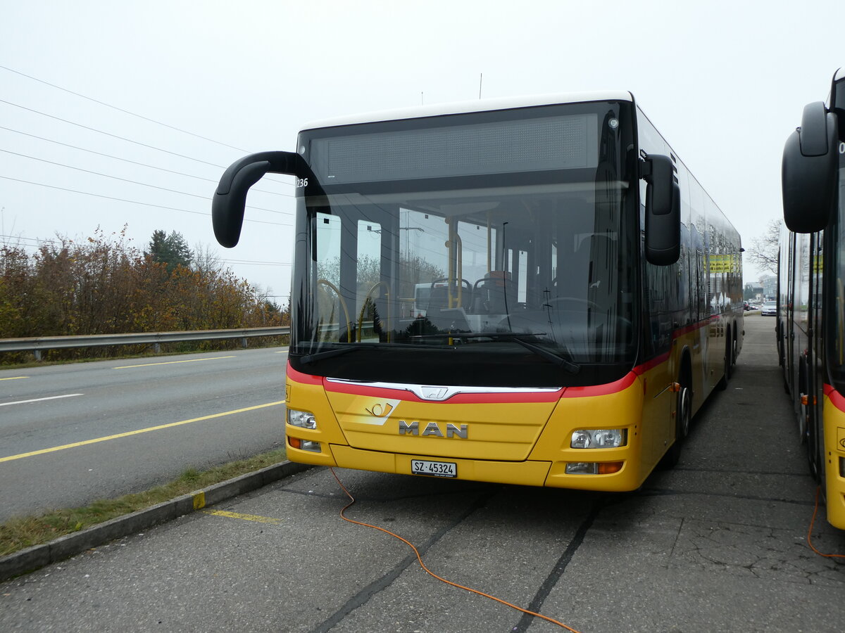 (230'851) - Lienert&Ehrler, Einsiedeln - SZ 45'324 - MAN (ex Schuler, Feusisberg) am 21. November 2021 in Pfffikon, Garage