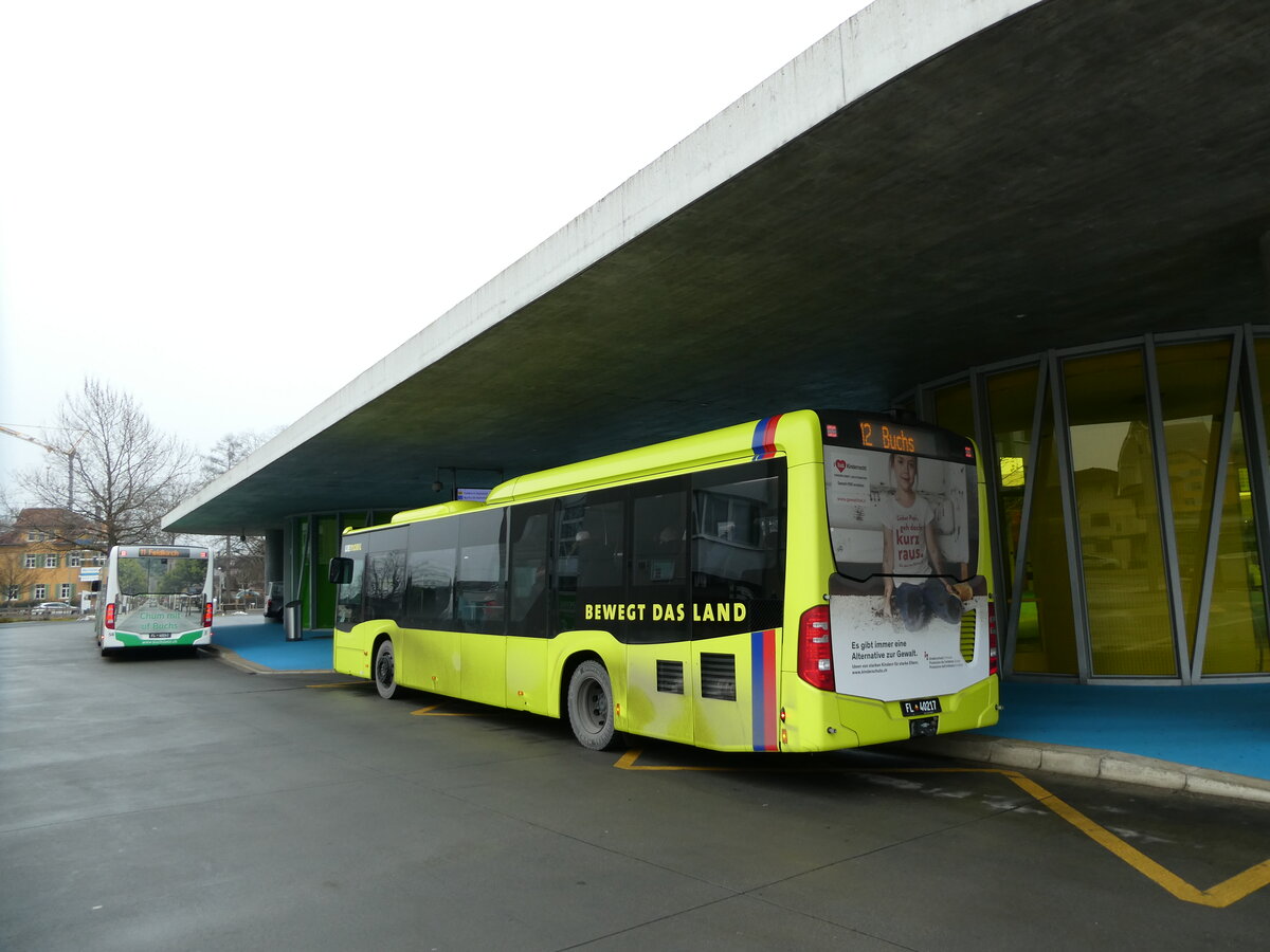 (231'308) - BOS PS Anstalt, Vaduz - Nr. 550/FL 40'217 - Mercedes (ex PLA Vaduz Nr. 45) am 15. Dezember 2021 beim Bahnhof Schaan