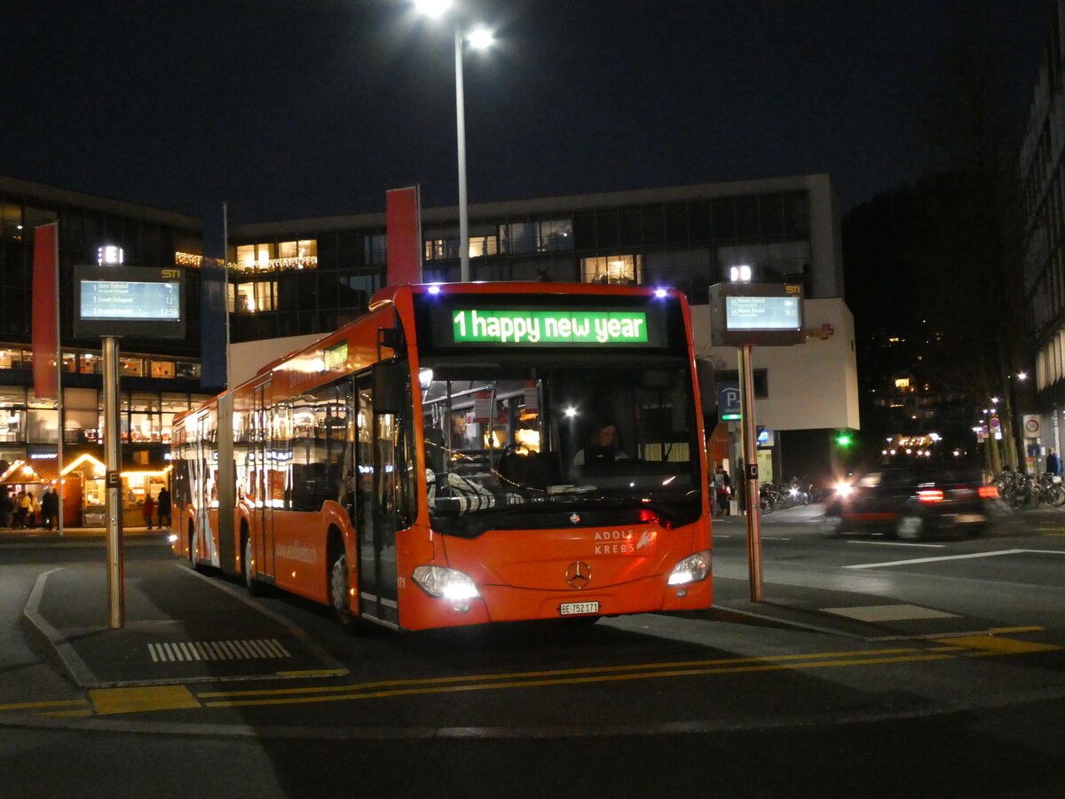 (231'601) - STI Thun - Nr. 171/BE 752'171 - Mercedes am 31. Dezember 2021 beim Bahnhof Thun