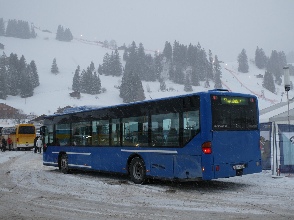 (231'796) - Tritten, Zweisimmen - BE 26'971 - Mercedes (ex BE 633'034; ex AFA Adelboden Nr. 94) am 9. Januar 2022 in Adelboden, Weltcup