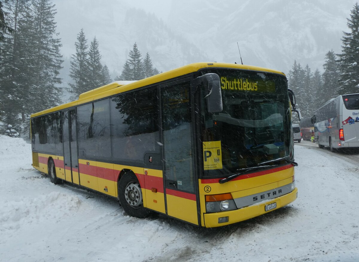 (231'876) - Tritten, Zweisimmen - Nr. 2/BE 445'430 - Setra (ex ASW Wintersingen Nr. 2) am 9. Januar 2022 in Adelboden, Unter dem Birg