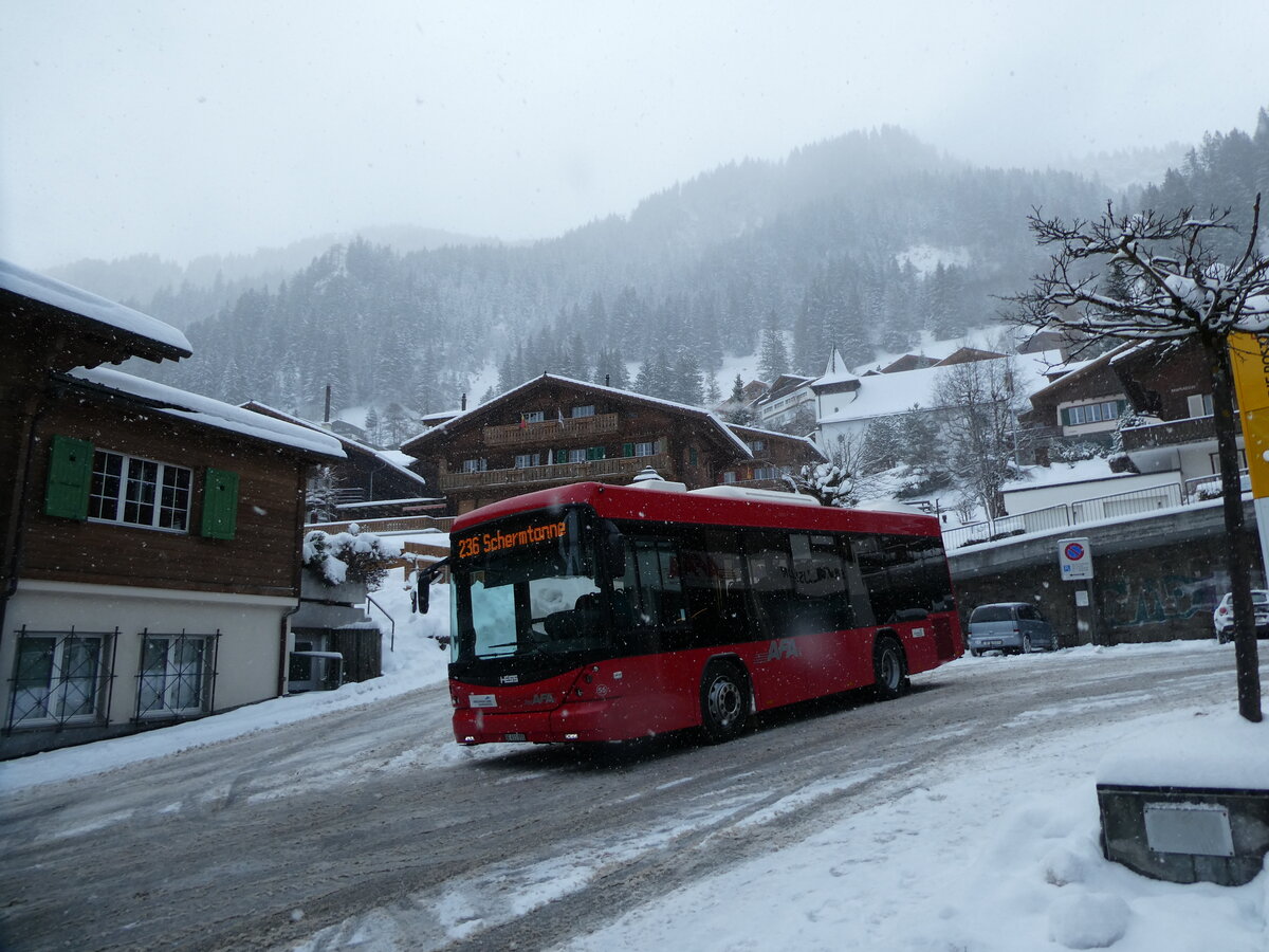 (231'947) - AFA Adelboden - Nr. 55/BE 611'055 - Scania/Hess am 9. Januar 2022 in Adelboden, Busstation