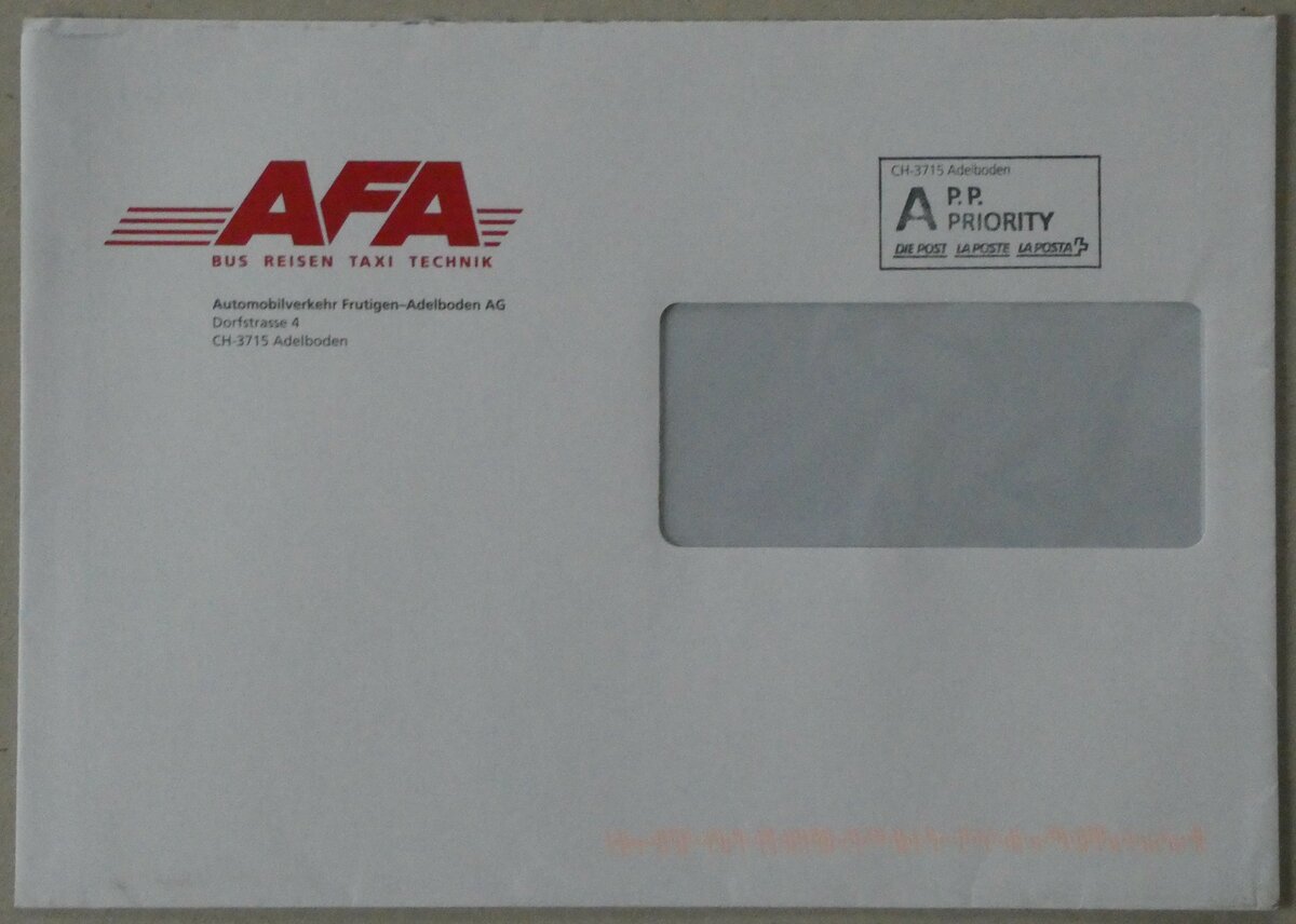 (232'147) - AFA-Briefumschlag von 2019 am 20. Januar 2022 in Thun