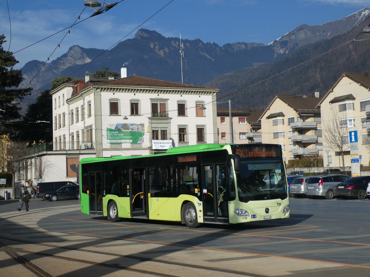 (232'474) - TPC Aigle - Nr. 455/VS 344'199 - Mercedes (ex Ledermair, A-Schwaz) am 29. Januar 2022 beim Bahnhof Aigle