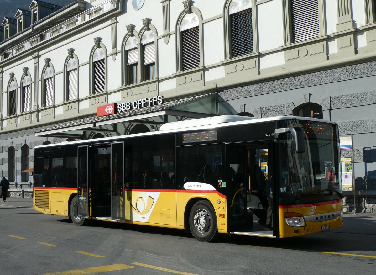 (233'472) - CarPostal Ouest - JU 59'239 - Setra (ex Nr. 23) am 7. Mrz 2022 beim Bahnhof Brig (Einsatz PostAuto Wallis)