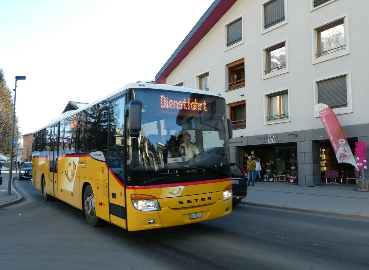 (233'620) - PostAuto Graubnden - GR 160'326 - Setra (ex AutoPostale Ticino) am 9. Mrz 2022 in Lenzerheide, Post