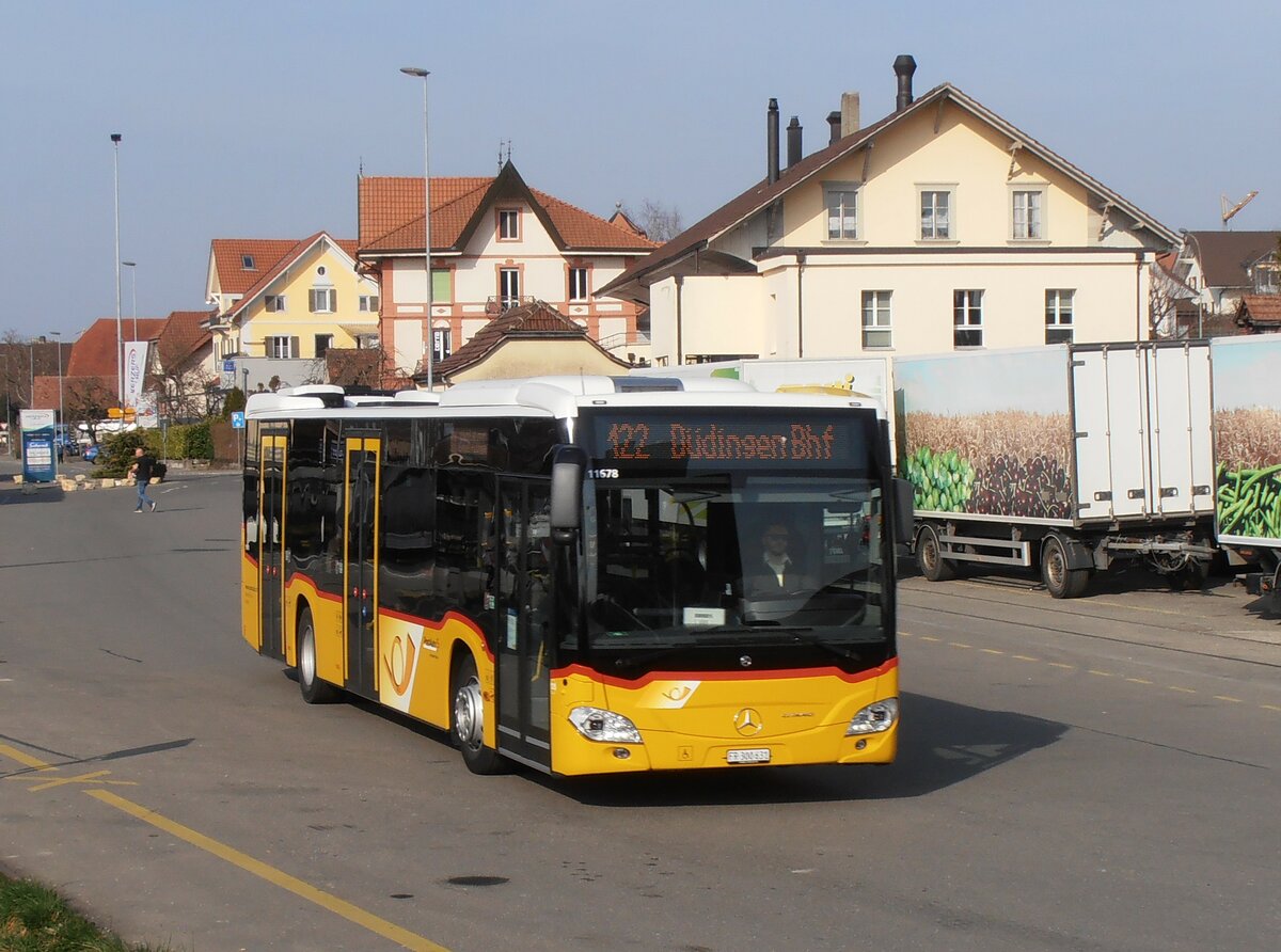 (233'847) - Wieland, Murten - Nr. 125/FR 300'631 - Mercedes am 12. Mrz 2022 beim Bahnhof Kerzers