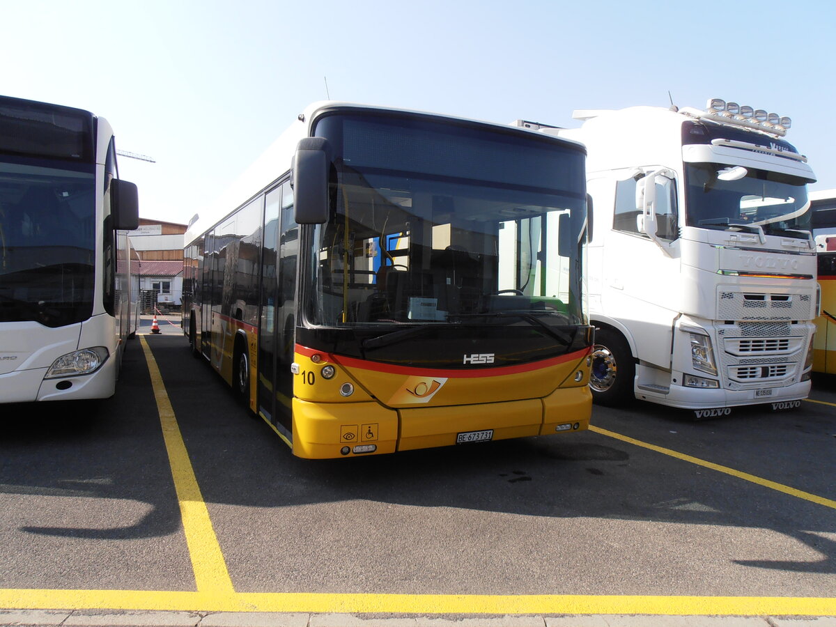 (233'991) - PostAuto Bern - Nr. 10/BE 673'731 - Hess (ex Klopfstein, Laupen Nr. 10) am 20. Mrz 2022 in Kerzers, Interbus