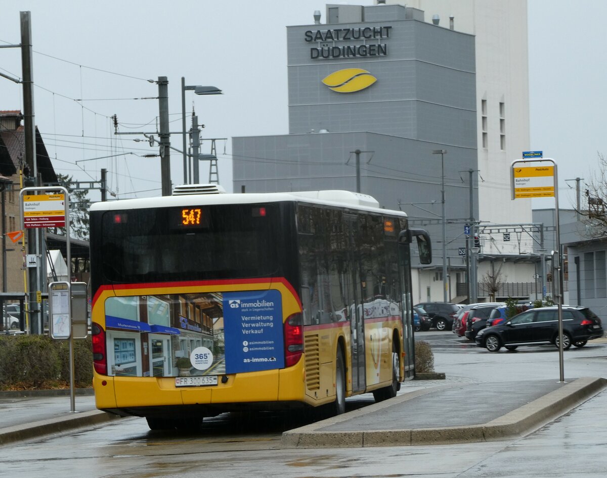 (234'224) - Wieland, Murten - Nr. 52/FR 300'635 - Setra am 8. April 2022 beim Bahnhof Ddingen