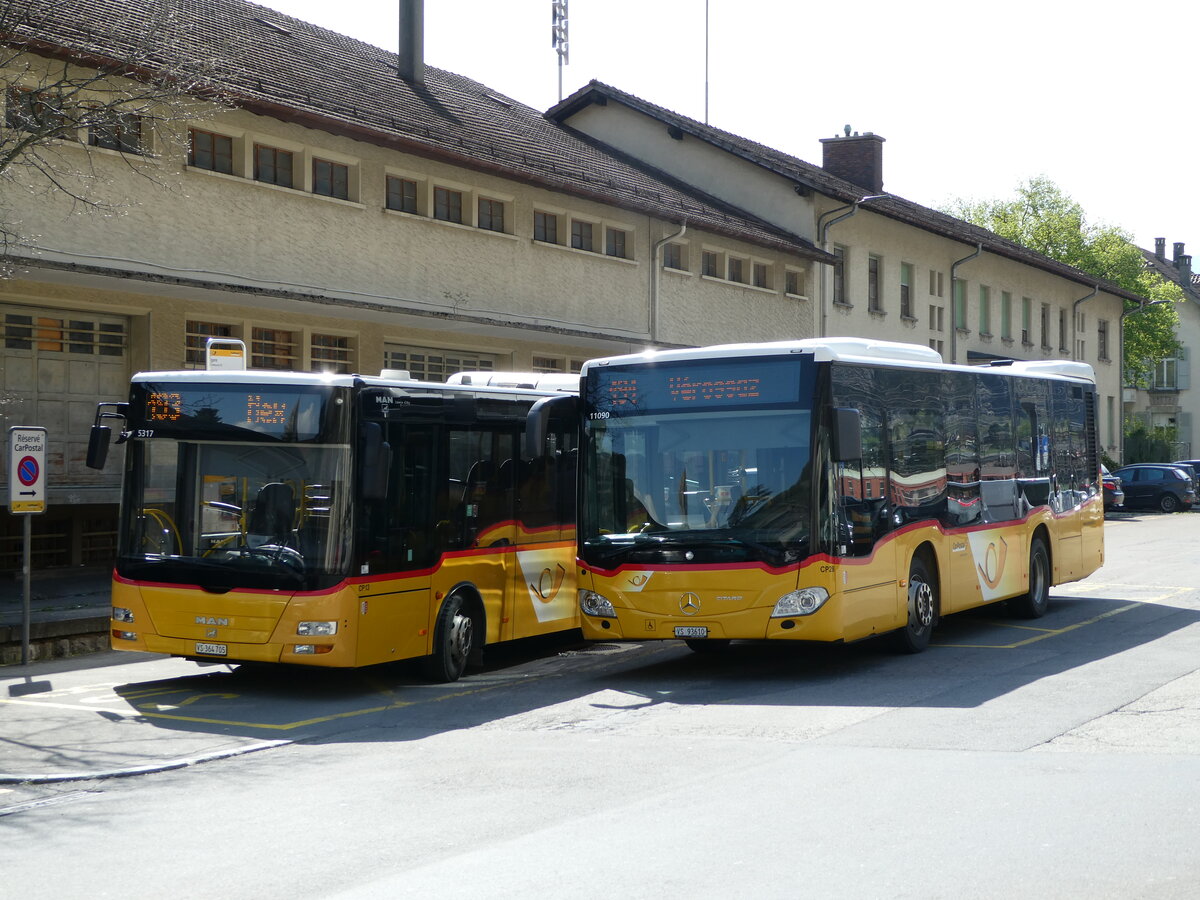 (234'565) - TPC Aigle - Nr. CP28/VS 93'610 - Mercedes am 15. April 2022 beim Bahnhof St-Maurice