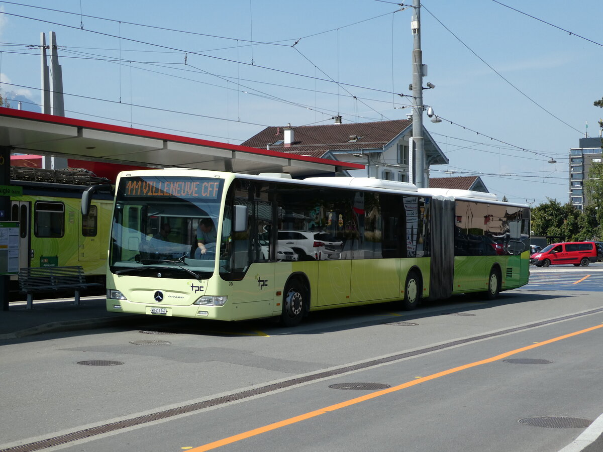 (234'596) - TPC Aigle - Nr. 304/VD 619'147 - Mercedes (ex Hrmann&Shne, D-Hamburg) am 15. April 2022 beim Bahnhof Aigle