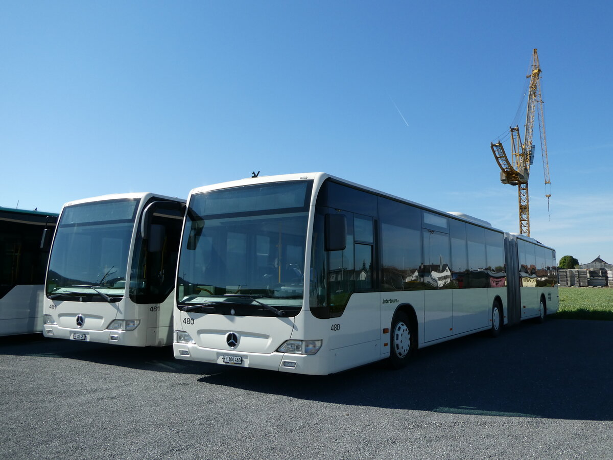 (234'717) - Intertours, Domdidier - Nr. 480/FR 300'480 - Mercedes (ex Nr. 210; ex STI Thun Nr. 134) am 18. April 2022 in Domdidier, Garage