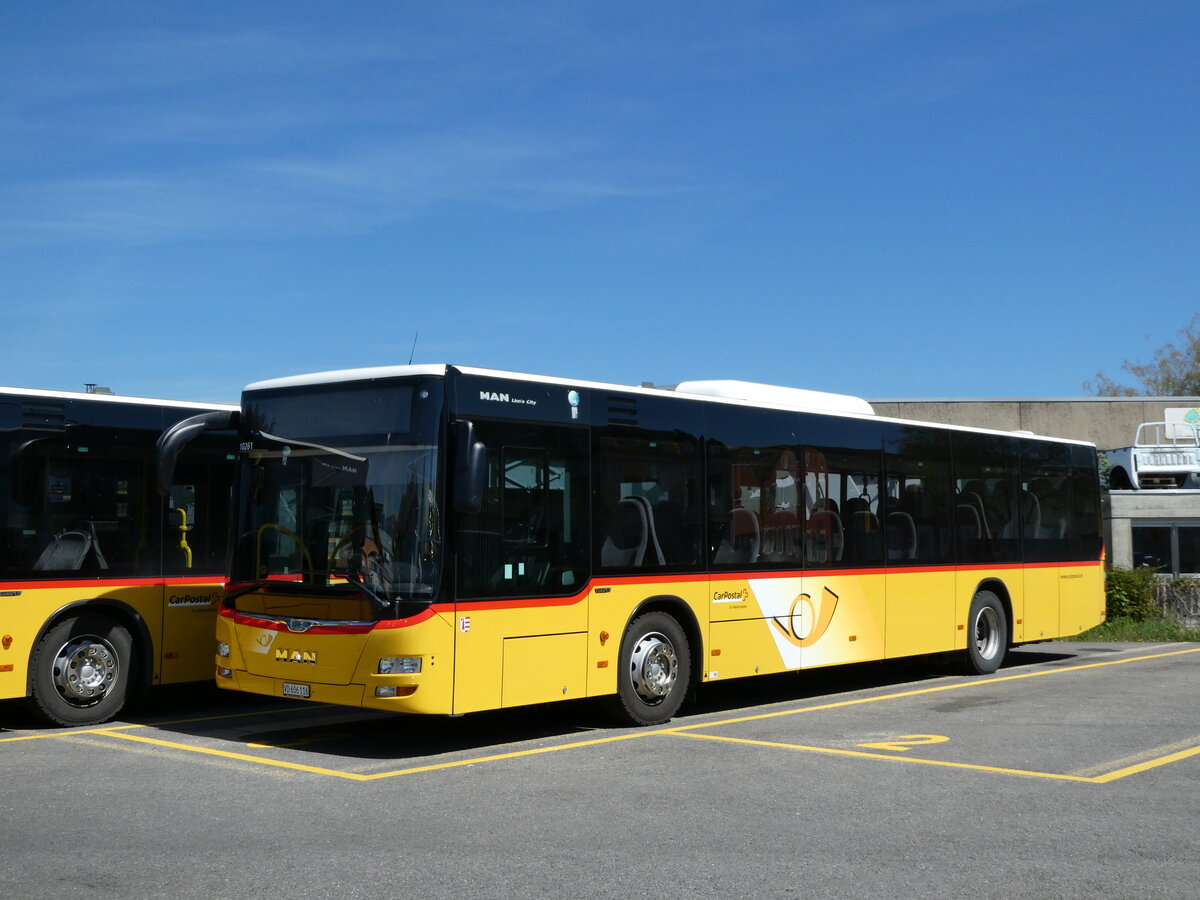 (234'758) - CarPostal Ouest - VD 606'116 - MAN (ex JU 51'279; ex Nr. 13) am 18. April 2022 in Yverdon, Garage