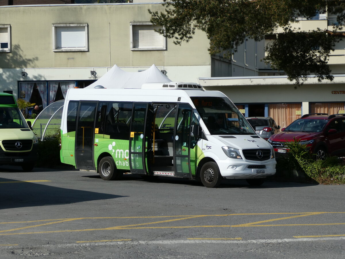 (234'902) - TPC Aigle - Nr. 604/VS 487'434 - Mercedes am 30. April 2022 beim Bahnhof Monthey CFF