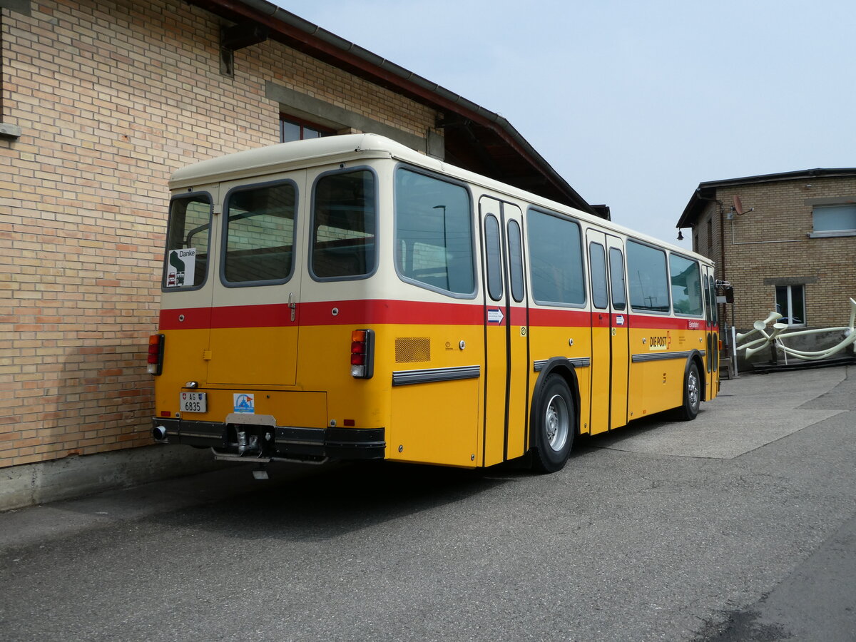 (235'371) - Gautschi, Suhr - AG 6835 - Saurer/Tscher (ex Ltscher, Neuheim Nr. 200; ex Cartek, Regensdorf; ex P 25'822) am 7. Mai 2022 in Attikon, Wegmller