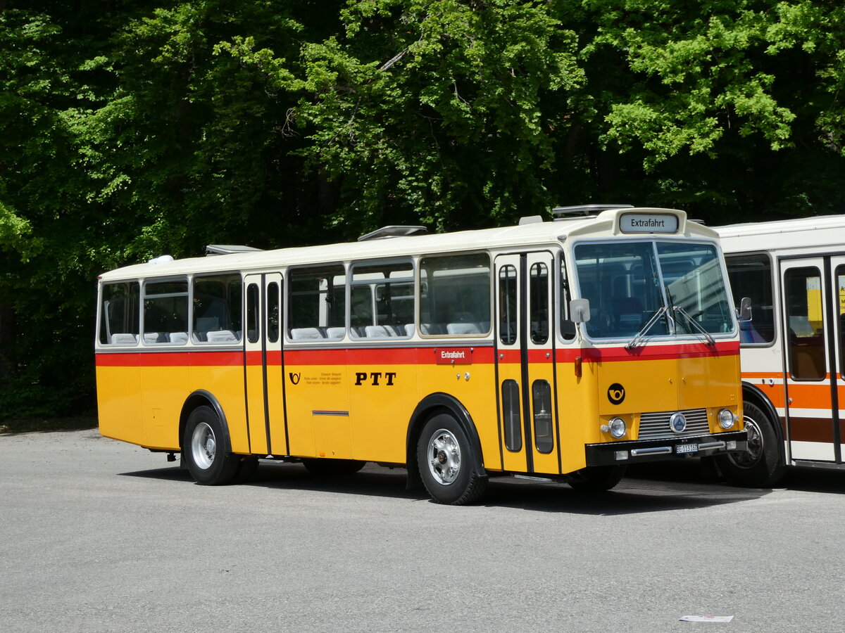 (235'635) - Gast, Reutigen - BE 113'160 - Saurer/Tscher (ex HPTrans, Thusis; ex Mauerhofer, Worb; ex Erni Schupfart Nr. 3; ex P 24'636) am 15. Mai 2022 in Burgdorf, kihof Ziegelgut