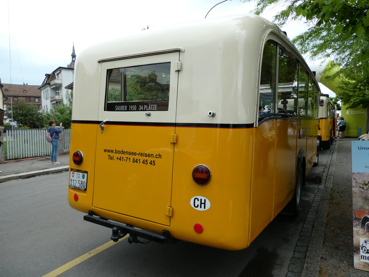 (235'982) - Baumgartner, Horn - Nr. 4/SG 112'580 - Saurer/Saurer (ex Nr. 2; ex Montegazzi, Riva San Vitale; ex AMSA Chiasso Nr. 20; ex OAK Wangen a.A. Nr. 10; ex P 23'082; ex P 2134) am 21. Mai 2022 in Arbon, Arbon Classics